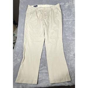 Polo Ralph Lauren Ethan‎ Pant 40x32 Mens Khaki Chinos Pleated Front Preppy Dad